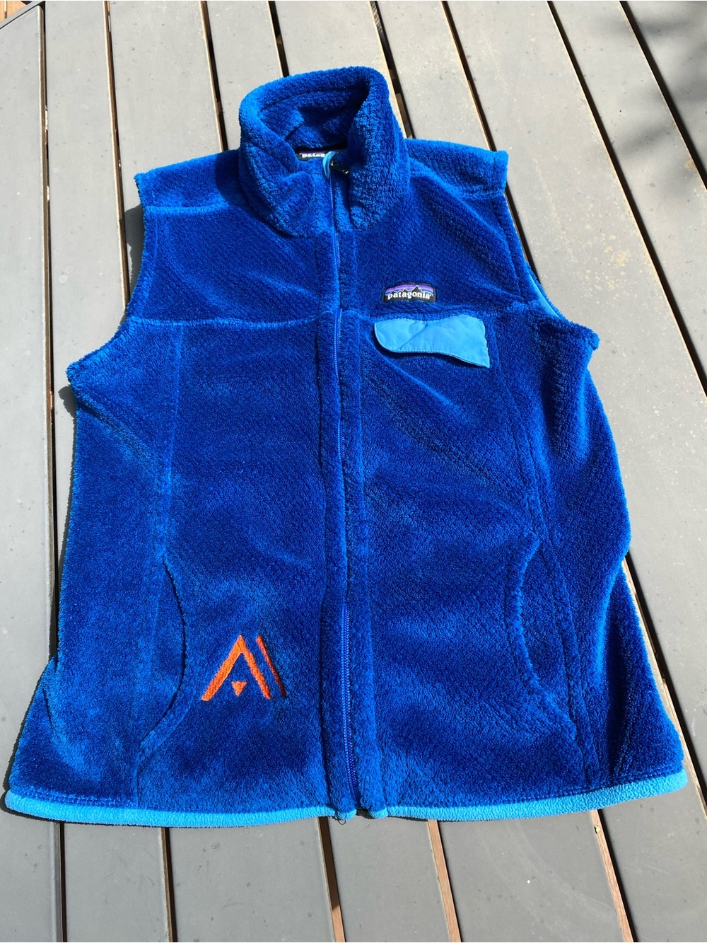 Patagonia women’s Royal Blue Plush Fleece Vest.  Size small